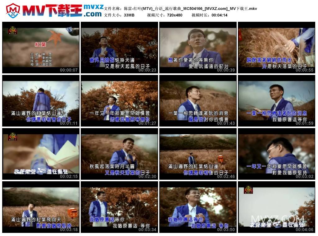 陈雷-红叶(MTV)_台语_流行歌曲_MC504166